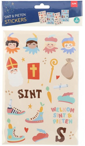 Folat autocollants personnages Sinterklaas - Stickers Sinterklaas 49 pièces papier
