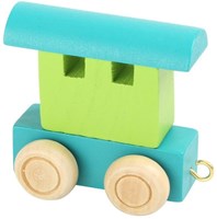 Small Foot wagon de train en bois vert - accessoire train lettres 12 pièces