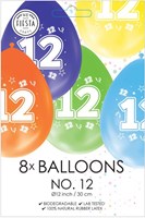 Globos ballons anniversaire 12 ans - impression double face - lot de 8