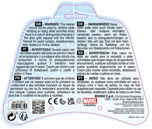Mondo casque enfant Spiderman réglable 52-56cm casque vélo bleu-3