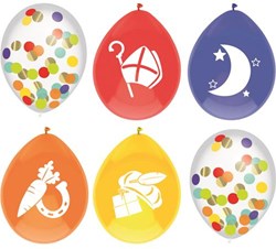 Twisk ballons jouet Saint-Nicolas - 6 pièces multicolores fête