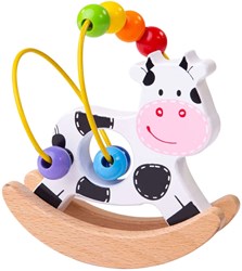 BigJigs cadre à perles vache à bascule jouet en bois éducatif
