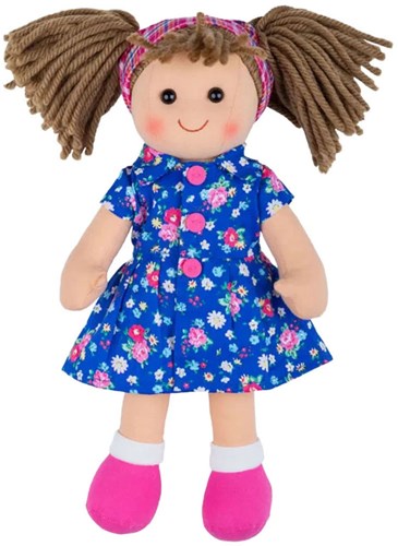 BigJigs poupée Hollie - poupée chiffon bébé 28 cm - peluche