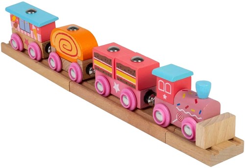 BigJigs train en bois Sweetland Express - train jouet coloré-2