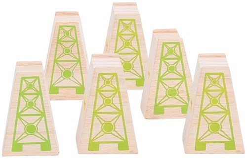 Bigjigs Piliers de pont en bois-3