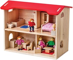 BigJigs maison de poupées complète en bois avec meubles