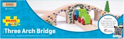 BigJigs pont en bois pour train avec 3 arches - pont jouet