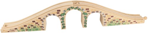 BigJigs pont en bois pour train avec 3 arches - pont jouet-2