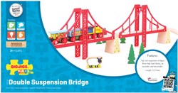 BigJigs pont suspendu double en bois rouge - pont jouet train