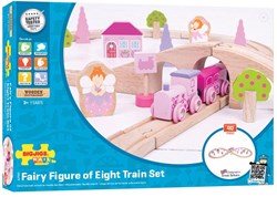Bigjigs Ensemble de train en bois 8-Forme Fées - 40 pièces