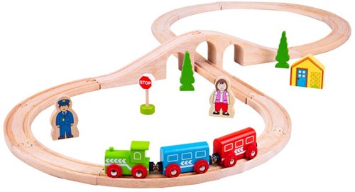 BigJigs train en bois 8-forme - 40 pièces jouet train