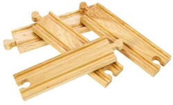 BigJigs rails en bois droites moyennes pour circuit train 4 pièces
