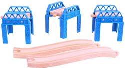 BigJigs pièces de ponts en bois pour circuit de train - set d'extension enfants