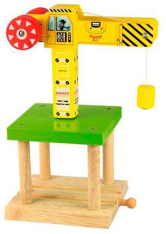 BigJigs grue en bois - grue jouet jaune pour enfants