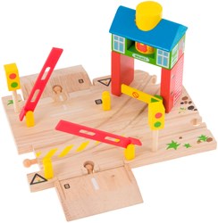 BigJigs maison de signalisation en bois pour train - set de 3 pièces