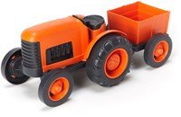 Green Toys tracteur jouet durable orange avec remorque-2