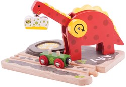 BigJigs grue dinosaure en bois accessoire circuit train jouet