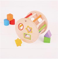 BigJigs boîte à formes en bois cylindre - jouet éducatif pour enfants-2