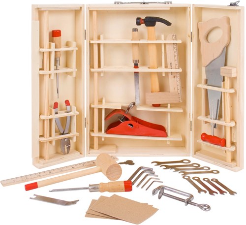 BigJigs boîte à outils en bois junior - jouet 28 pièces-3