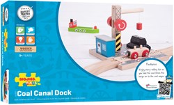 BigJigs set de train en bois - station de chargement de charbon portuaire