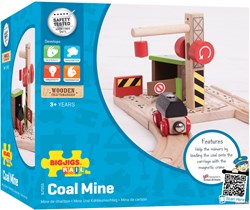 Bigjigs rails de train en bois - set de jeu mine de charbon pour enfants