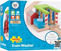 Bigjigs Station de lavage en bois pour train - Accessoire circuit train
