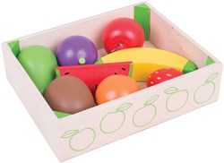BigJigs caisse de fruits en bois - set de fruits pour enfants