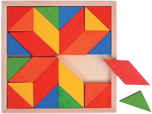 BigJigs plateau puzzle mosaïque jouet coloré en bois