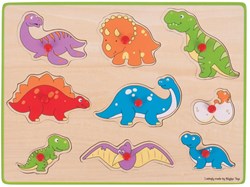 BigJigs puzzle en bois Dinosaures - jouet éducatif 9 pièces enfants