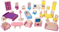 BigJigs ensemble de meubles maison de poupée accessoires en bois-2