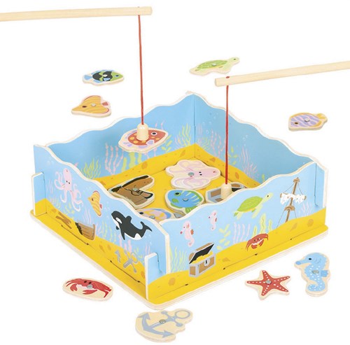 BigJigs jeu de pêche en bois jeu magnétique avec base-3