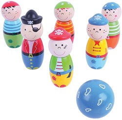 BigJigs jeu de quilles en bois pirates - jeu pour enfants 7 pièces