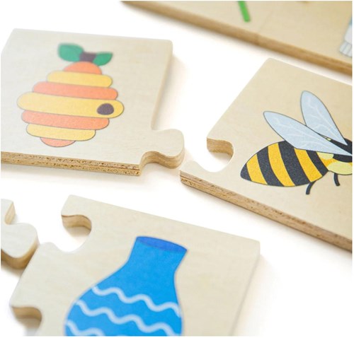 BigJigs puzzle éducatif en bois choses qui vont ensemble jouet-3