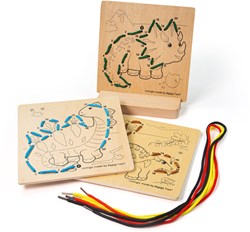 BigJigs jeu de laçage dinosaure en bois - jouet éducatif pour enfants