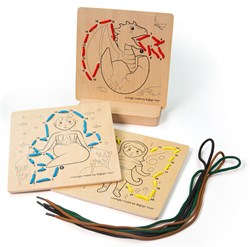 BigJigs jouet éducatif Lacing by Numbers jeu en bois mythique