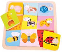 BigJigs puzzle en bois animaux - Animal Patterns jouet éducatif