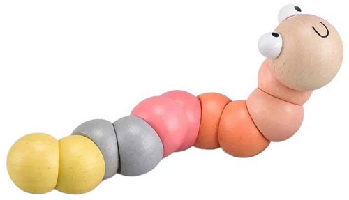 BigJigs jouet en bois ver pastel - jouet éducatif bébé-2