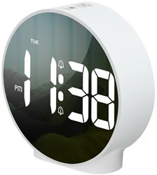 Réveil numérique - Deux alarmes - Blanc - Dimmable - USB & pile AAA - Pour adultes et enfants - horloge pour la maison, la chambre et les vacances - réveil de voyage & réveil pour enfants - réveil