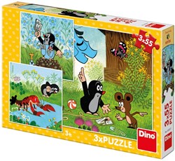 Dino puzzle La Petite Taupe - 3x55 pièces - jeu éducatif enfant