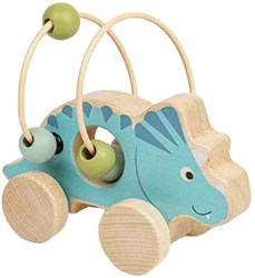 BigJigs jouet à pousser triceratops en bois - dinosaure éducatif