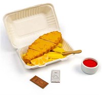 BigJigs set de jeu poisson et frites en bois - 26 pièces - bois FSC-3