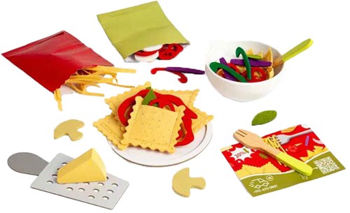 BigJigs jouet en bois set de pâtes - Ensemble de pâtes 64 pièces pour enfants-2
