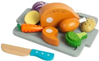BigJigs jouet en bois set dîner rôti 12 pièces - jeu de rôle-2