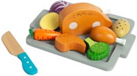 BigJigs jouet en bois set dîner rôti 12 pièces - jeu de rôle-3