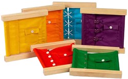 BigJigs cadres en bois à fermetures et boutons - jouet Montessori