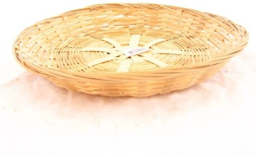 Schaal bamboe gevl. rond laag 30x5cm
