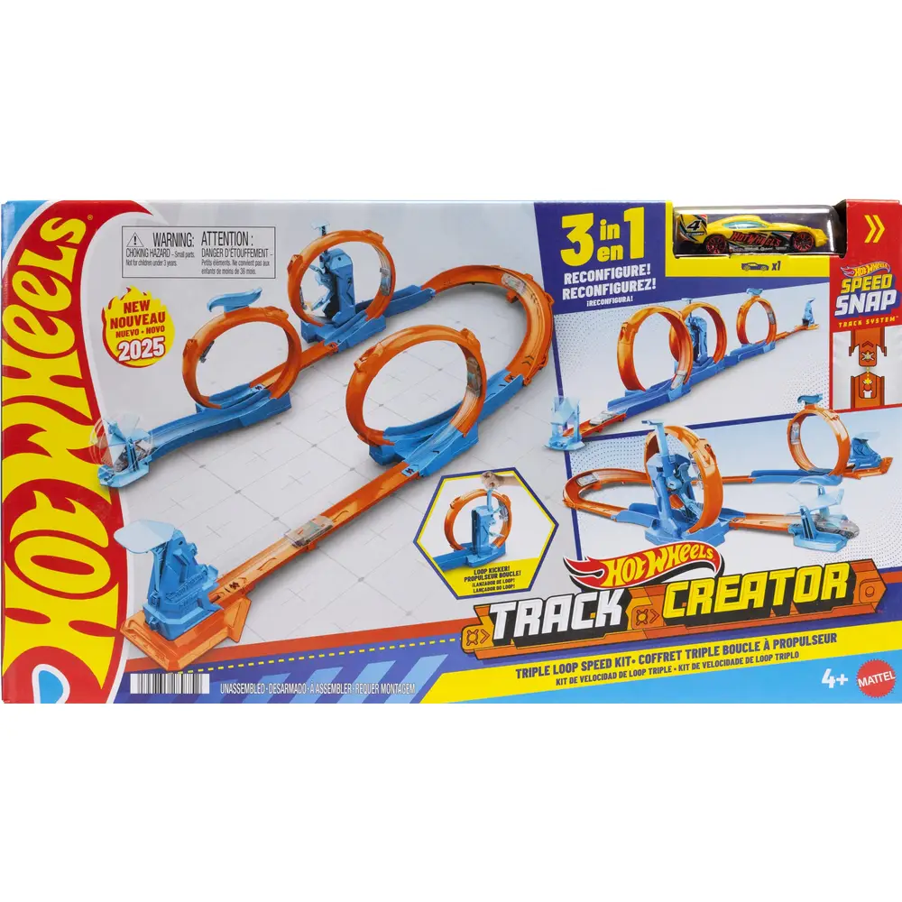 Hot Wheels circuit de course Triple Loop Speed Kit - Track Creator set