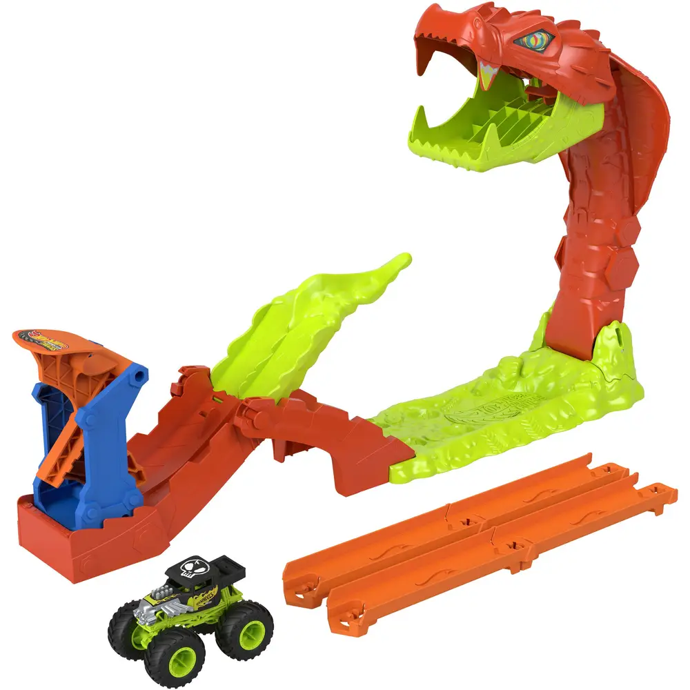 Hot Wheels Monster Trucks coffret de jeu - Circuit Snake Slam Takedown