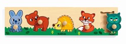 Djeco Puzzle à boutons en bois Forest'n'co - 5 pièces