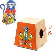 Djeco Tambour à main en bois Cajón Animambo-3